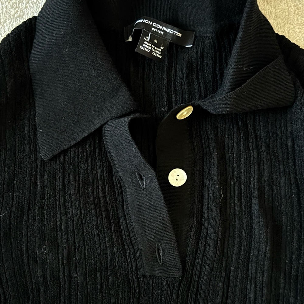 French Connection Lightweight Black Collared Wome… - image 2